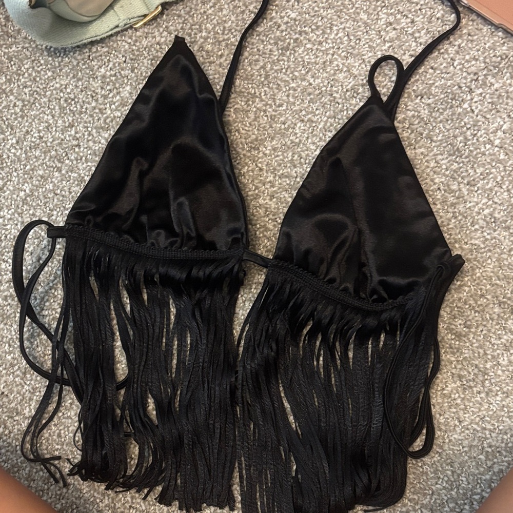 Black Fringe Top